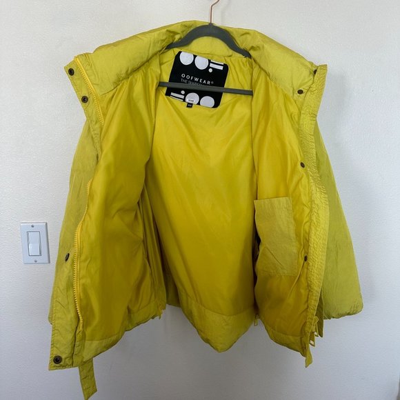 OOF WEAR Puffer Jacket 9108 In Nylon Crispy with Waist Belt Size 2 Citron Yellow - Picture 12 of 16